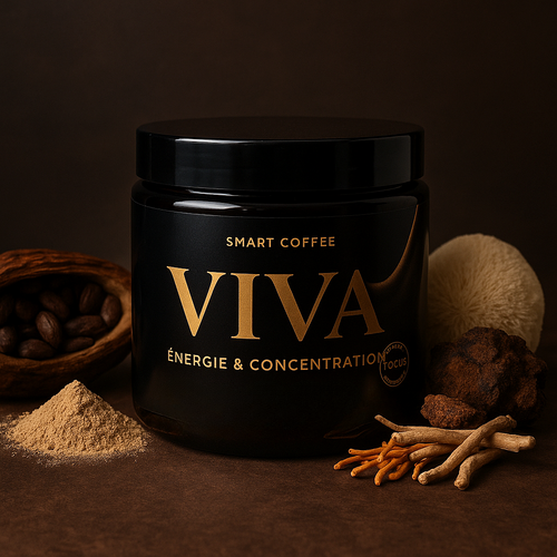 Supplement alimentaire dans un pot noire et doré